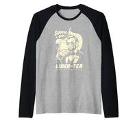 Abraham Lincoln Sippin Liber-Tea 4th of July Patriot Raglan Baseball Tee