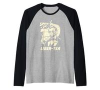 Abraham Lincoln Sippin' Liber-Tea 4th of July Raglan Baseball Tee