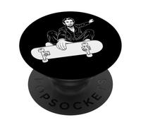 Abraham Lincoln Skateboarding Indy Grab White Print PopSockets Adhesive PopGrip