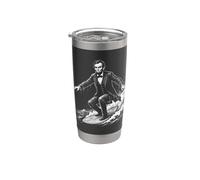 Abraham Lincoln Surfing Funny History Meme Stainless Steel Insulated Tumbler
