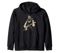 Abraham Lincoln Vampire Playing Guitar Alt Goth Music Band Zip Hoodie