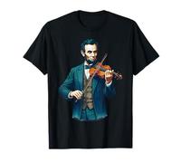 Abraham Lincoln Violin Virtuoso Halftone T-Shirt