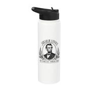 Abraham Lincoln with Malice Toward None Quote Stainless Steel Insulated Water Bottle