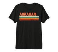 Abraham Retro Personalized First Name Vintage Stripes Premium T-Shirt