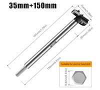 Abrasion Resistant Coating on the 150mm Extended Hex Shank Woodwork Tool (35mm)