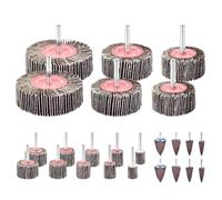 Abrasive Flap Wheel Sander, 24PCS 80 Grit Sanding Flap Wheels Abrasive Flap Wheel Set Polishing Disc Sanding Heads, 6mm Shank Drill for Drill Rotary Tool Polishing Grinding Deburring