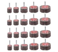 Abrasive Flap Wheel Set, 20-Pack 5 Sizes 60-240 Grit Silicon Carbide Sanding Discs with 1/4 Inch Shank for Drills, Metal Wood Polishing