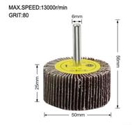 Abrasive Polishing Discs Sanding Flap Wheels with a Standard 6mm Shank for Diverse Uses (50mm)