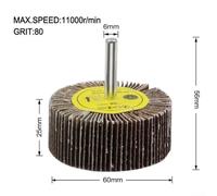 Abrasive Polishing Discs Sanding Flap Wheels with a Standard 6mm Shank for Diverse Uses (60mm)