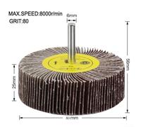 Abrasive Polishing Discs Sanding Flap Wheels with a Standard 6mm Shank for Diverse Uses (80mm)