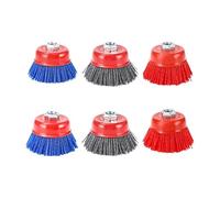 Abrasive wire brush nylon abrasive furniture embossed polishing wheel(6PC nylon brush extended screw bowl)