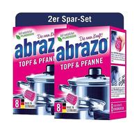 abrazo Pot & Pan - 16 Cleaning Pads, 2 x 8 Pieces for Pots and Kitchen, Dish Sponge with Vegan Soap, Kitchen Sponge, Cleaning Sponge