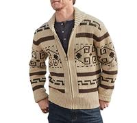 Abreli Unisex Sweater for Men Full Zip Up Knitted Sweater for Halloween Cosplay Costume Shawl Cardigan Gentleman Long Sleeve Knitwear Stand Collar Jumper Fleece Coat Jacket (Khaki,L,Adult,UK,Alpha,L)