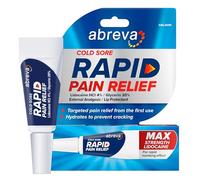 Abreva Cold Sore Treatment Rapid Pain Relief Cream - 1 Tube, 3 Grams