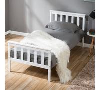 Abrihome 3Ft Single Bed, Solid Pine Wooden Bed Frame For Adults, Kids, White