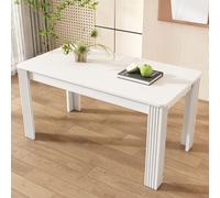 Abrihome 4 Seater Dining Room Table, Small Space Dining Table , For Kitchen & Cafe, White