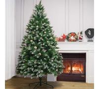Abrihome 5Ft Artificial Christmas Tree,snowflake Spray White Belt Pine Cone Tree