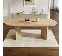 Abrihome Extendable Dining Table With Rounded Corners, Seats 6-8, Thickened Tabletop, Extendable Dining Table In A Simple Style, Oak Color