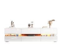 Abrihome Led Tv Stand Cabinet 160Cm With High Gloss Finish And Integrated Lights, Modern Entertainment Center Media Console Unit For Living