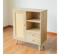 Abrihome Multifunctional Storage Rattan Side Cabinet, 2 Shelves & 2 Drawers in Natural | Size: 1 Pack Abrihome Natural 1 Pack