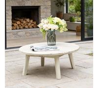 Abrihome Round Outdoor Wooden Coffee Table 70X70X30Cm, Solid Wood Garden Table, Nordic Style
