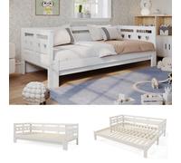 Abrihome White Heart-Shaped 3Ft Single Daybed Cabin With Pull Out Trundle, 90X190Cm Sofa Bed For Kids & Adults, Living Room & Bedroom