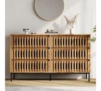 Abrihome Wood Colour Storage Sideboard 120X40X81Cm, Featuring 6 Openwork Drawers, Ventilated Design & 5 Support Legs