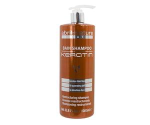abril et nature - Professional Hairdressing Shampoo Keratin - Repairs and Restructures - For Dull Natural Hair - Ultra-Fast Action - Strengthening Treatment with Keratin - 250 ml