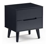 abrina wooden bedside cabinet with 2 drawers in anthracite
