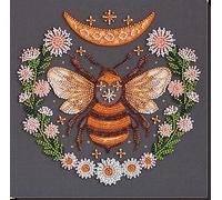 Abris Art Bead Embroidery Kit Honey Dream. DIY Beadwork Craft Kit for Beginners. Hand Made Beading kit from, Ukraine. Stylish Needlework Set, Needlepoint Pattern Colorful bee Decor Wall Art