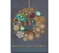 Abris Art Bead Embroidery Kit New Year Wreath. DIY Beadwork Craft Kit for Beginners and Advanced. Hand Made Beading kit from, Ukraine. Stylish Needlework Set, Pattern with Christmas Decor, Wall Art