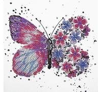 Abris Art Bead Embroidery Kit Pink Wings. DIY Beadwork Craft Kit for Beginners. Hand Made Beading kit from, Ukraine. Stylish Needlework Set, Needlepoint Pattern Colorful Butterfly Decor Wall Art