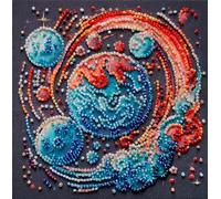 Abris Art DIY Preciosa Bead Embroidery Kit on Art Canvas Cosmic Energy, Needlework Craft Kit