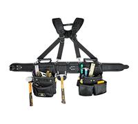 ABRIX Tool Belt with Suspender 1680 Ballistic Tool Rig, Durable Premium Utility Belt Organizer for Men & Women, Utility Work, Electrician, Mechanic