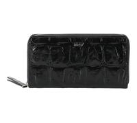 abro purse Leather Maxi Cocco Zip Wallet Black / Nickel