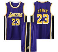 ABRTJCL 2-Piece Basketball Jersey and Shorts Kids/Adult, Purple, S, Unisex, Kids, Adults, Basketball Jersey and Shorts Set