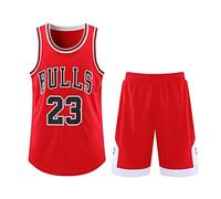 ABRTJCL Kids/Adult Basketball Kit, 2-Piece Sleeveless Jersey Set, Red, Unisex, Kids and Adults, Basketball Jersey Set