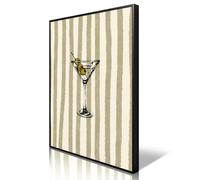 abrtolpffo Martini Glass Canvas Wall Art, Alcohol Cocktail Kitchen Aesthetic Poster, Funky Bar Cart Art Print, Espresso Martini Cheers Picture, Trendy Happy Hour Pop Pub Wall Decor 12x16in Unframed