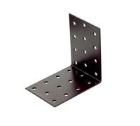 Abru Brown Powder-Coated Steel Perforated Angle Bracket (H)60mm (W)80mm (L)80mm