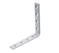 Abru Chrome Effect Powder-Coated Steel Heavy Duty Angle Bracket (H)20mm (W)120mm (L)120mm