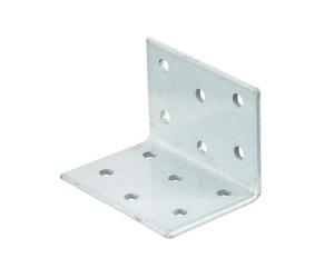 Abru Chrome Effect Powder-Coated Steel Perforated Angle Bracket (H)60mm (W)40mm (L)40mm