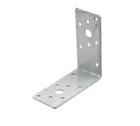 Abru Silver Effect Powder-Coated Steel Angle Bracket (H)40mm (W)90mm (L)90mm