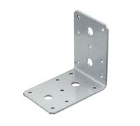 Abru Silver Effect Powder-Coated Steel Angle Bracket (H)60mm (W)90mm (L)90mm