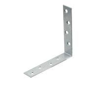 Abru Silver Effect Powder-Coated Steel Light Duty Angle Bracket (H)20mm (W)100mm (L)100mm