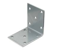 Abru Silver Effect Powder-Coated Steel Mini Angle Bracket (H)40mm (W)50mm (L)50mm