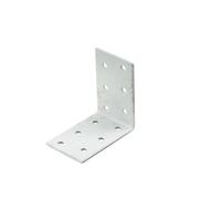 Abru Silver Effect Powder-Coated Steel Perforated Angle Bracket (H)40mm (W)60mm (L)60mm