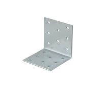 Abru Silver Effect Powder-Coated Steel Perforated Angle Bracket (H)60mm (W)60mm (L)60mm