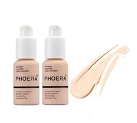 ABRUS 2 Pack Phoera Foundation, Full Coverage Foundation, Concealer Foundation Full Coverage Flawless Cream Smooth Long Lasting New 30ml PHOERA 24HR Matte Oil Control Concealer (101 Porcelain)