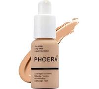 ABRUS® - Foundation, Full Coverage Foundation, Soft Matte, Foundation Makeup Flawless Cream Smooth Long Lasting 24HR Waterproof and Blendable 30ml (#104 Buff Beige)