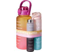 ABRUS Motivational Water Bottle with Time Markers, Large Capacity Sports Bottle, Gradient Colors, Hourly Reminders, Leak-Proof Lid, Daily Hydration Tracker